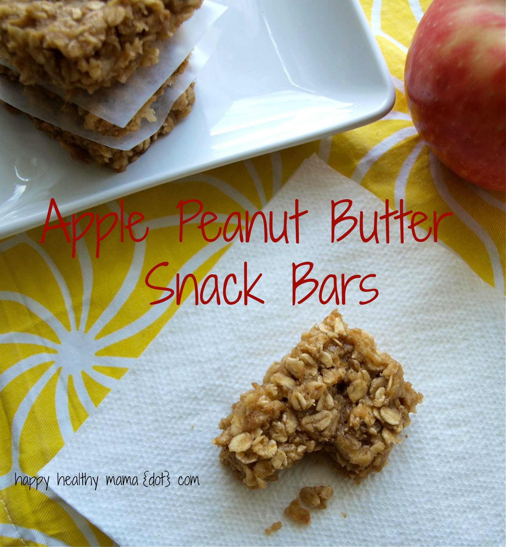 Healthy Peanut Butter Snacks
 Apple peanut butter snack bars Happy Healthy Mama