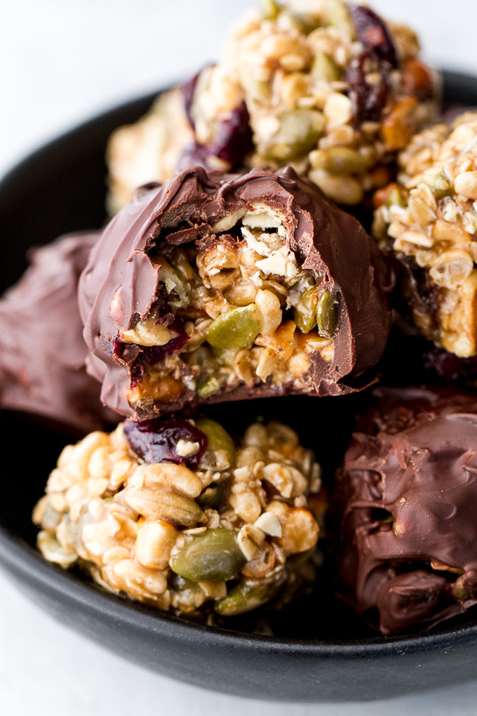 Healthy Salty Snacks
 No Bake Sweet & Salty Trail Mix Bites