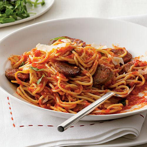 Healthy Spaghetti Sauce
 Spaghetti with Sausage and Simple Tomato Sauce Dinner