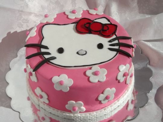 Hello Kitty Birthday Cake
 hello kitty birthday cake with mini cupcakes cake by
