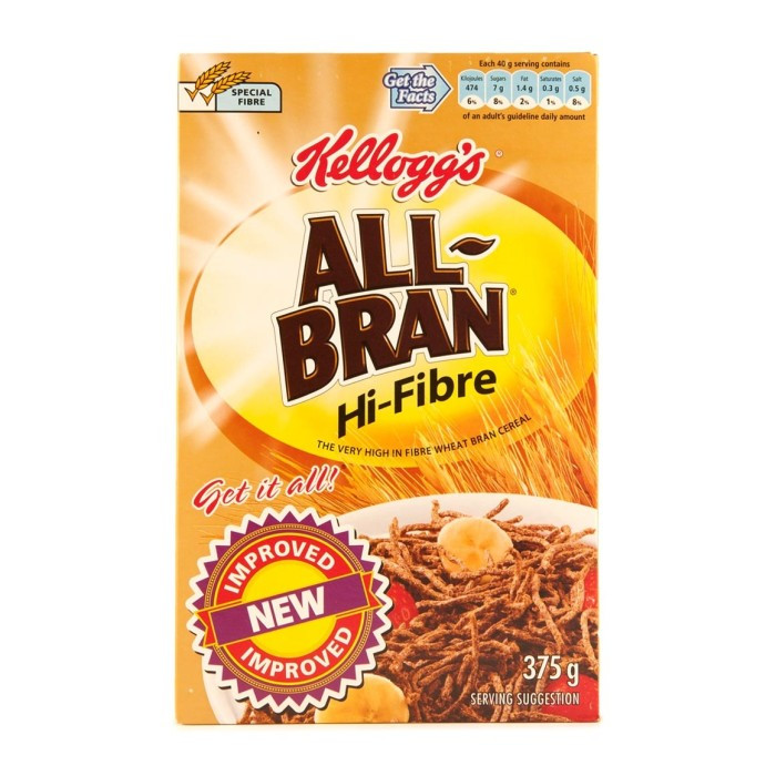 High Fibre Breakfast Cereals
 Kellogg s All Bran High Fibre 375g