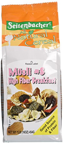 High Fibre Breakfast Cereals
 Seitenbacher Musli Cereal 8 High Fiber Breakfast 16