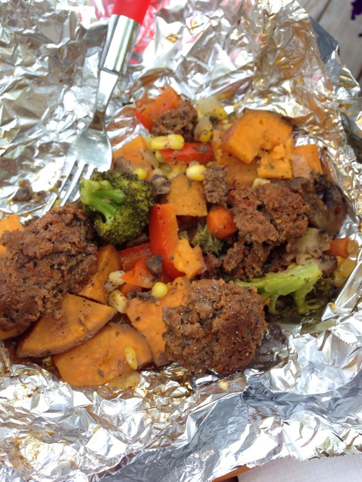 Hobo Dinner On Grill
 Hobo dinner on the grill Cut veggies mix with spices and