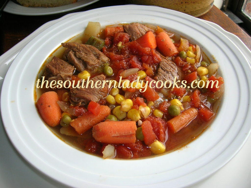 Homemade Beef Vegetable Soup
 HOMEMADE VEGETABLE BEEF SOUP