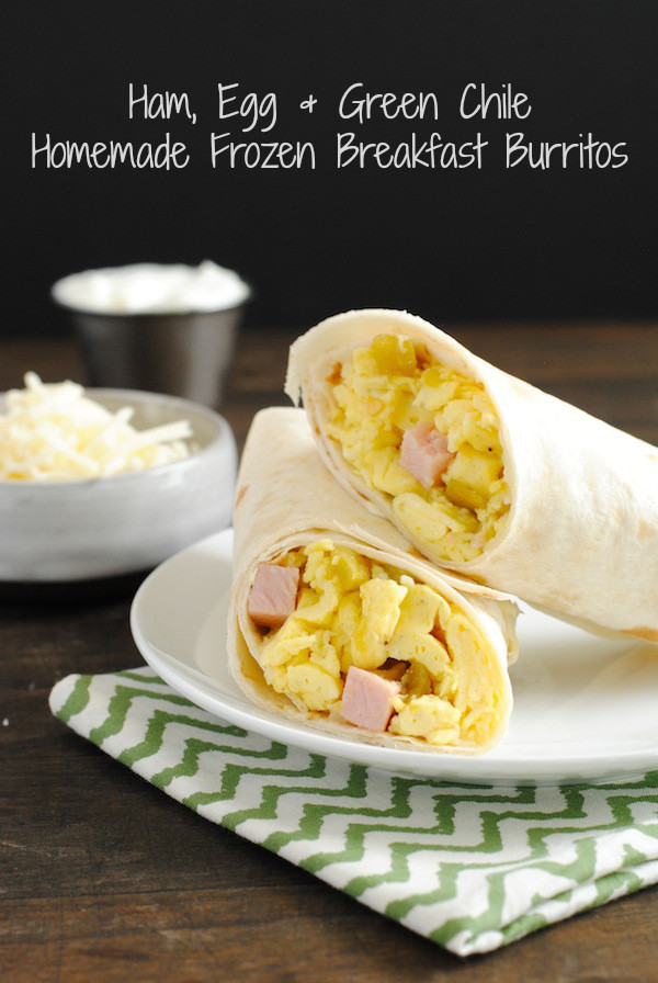 Homemade Breakfast Burritos
 Ham Egg & Green Chile Homemade Frozen Breakfast Burritos