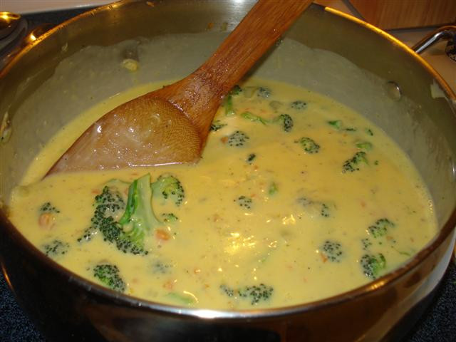 Homemade Broccoli And Cheese Soup
 Homemade Sourdough Bread Bowls and Broccoli Cheese Soup