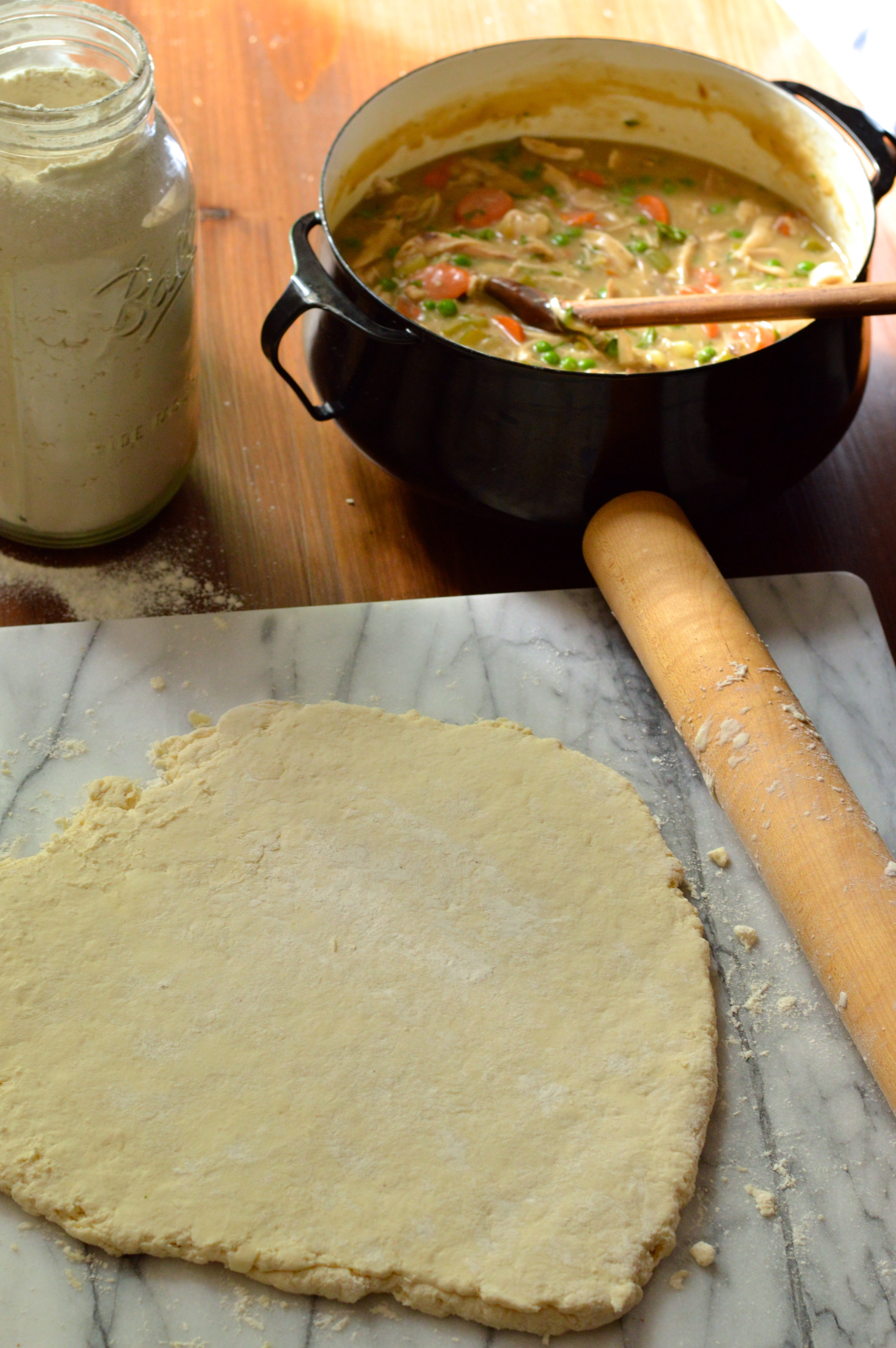 Homemade Chicken Pot Pie Crust
 homemade chicken pot pie with buttermilk biscuit crust