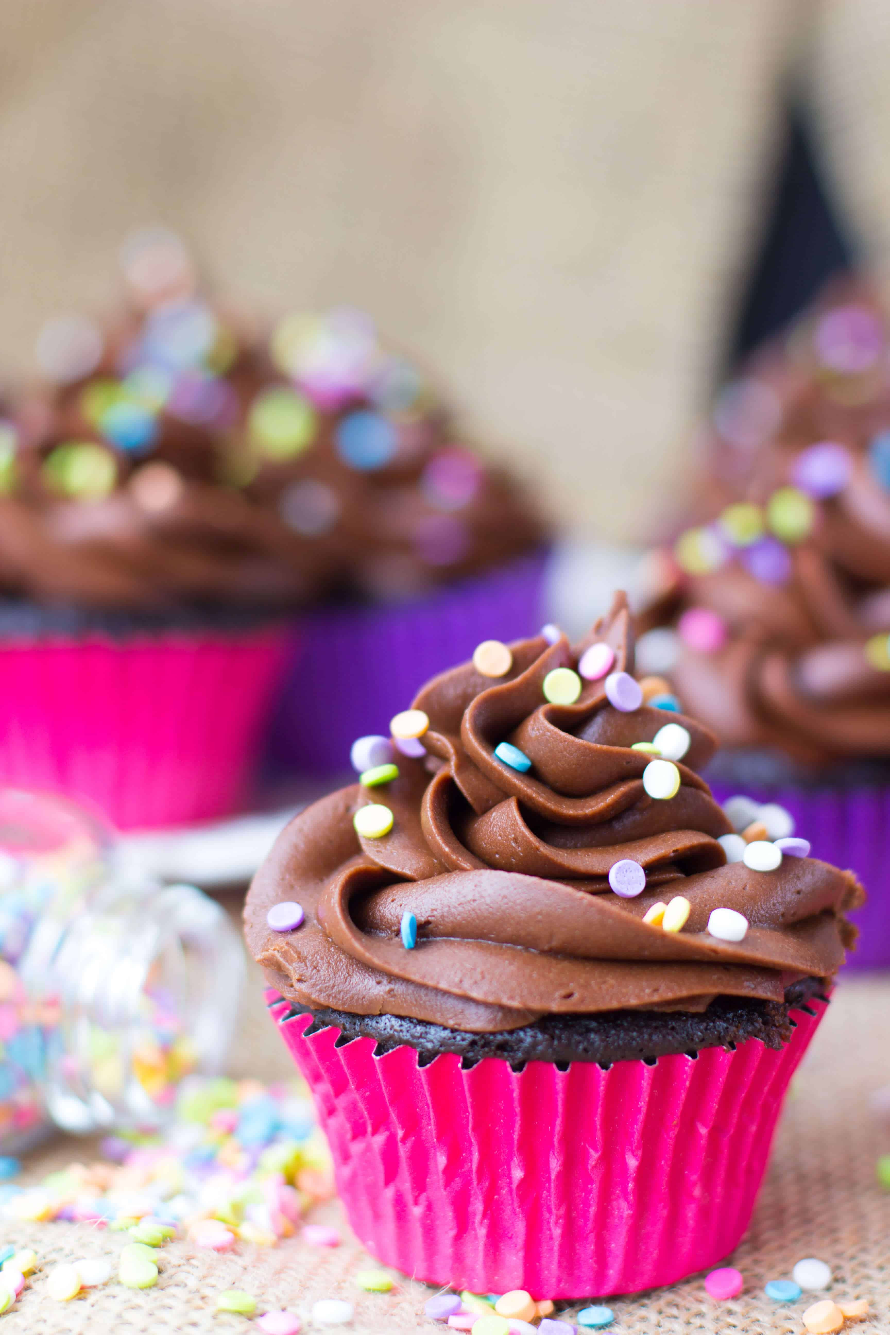 Homemade Chocolate Cupcakes
 Dark Chocolate Cupcakes with Fresh Raspberry Frosting