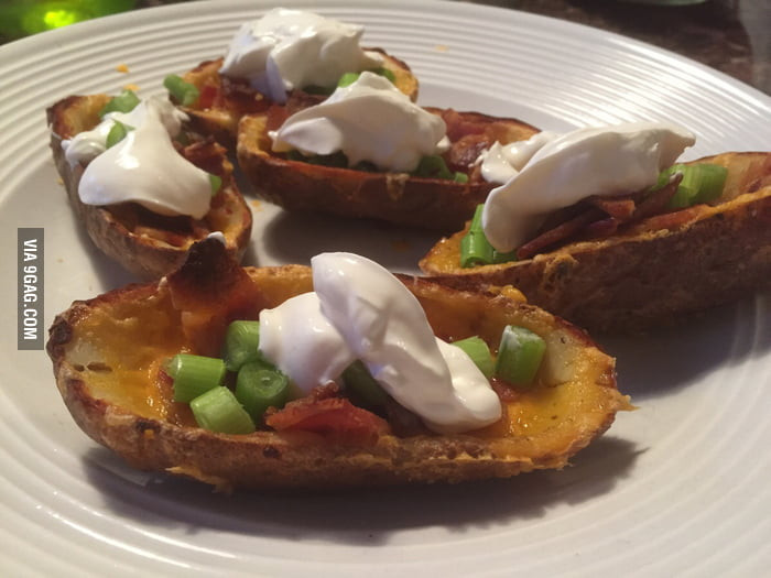 Homemade Potato Skins
 Homemade potato skins 9GAG