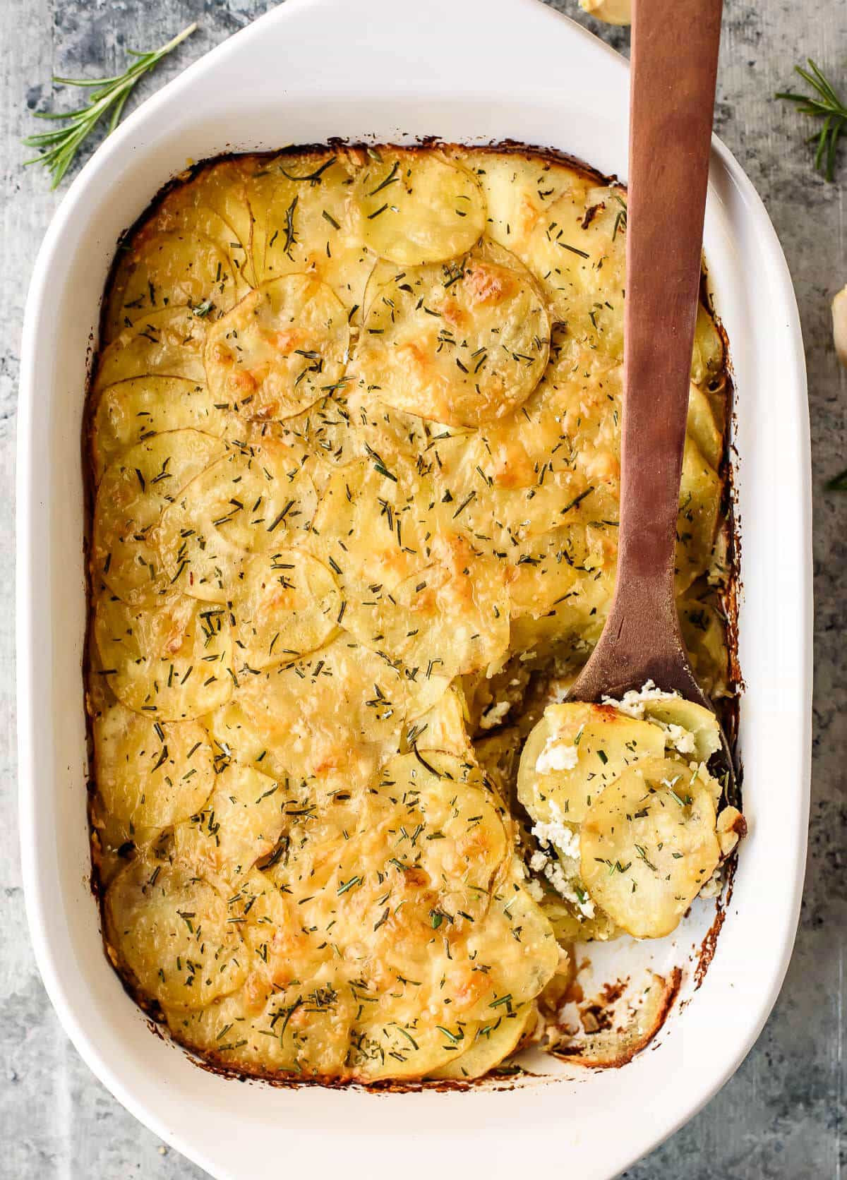 Homemade Scalloped Potatoes
 Homemade Scalloped Potatoes with Goat Cheese and Garlic