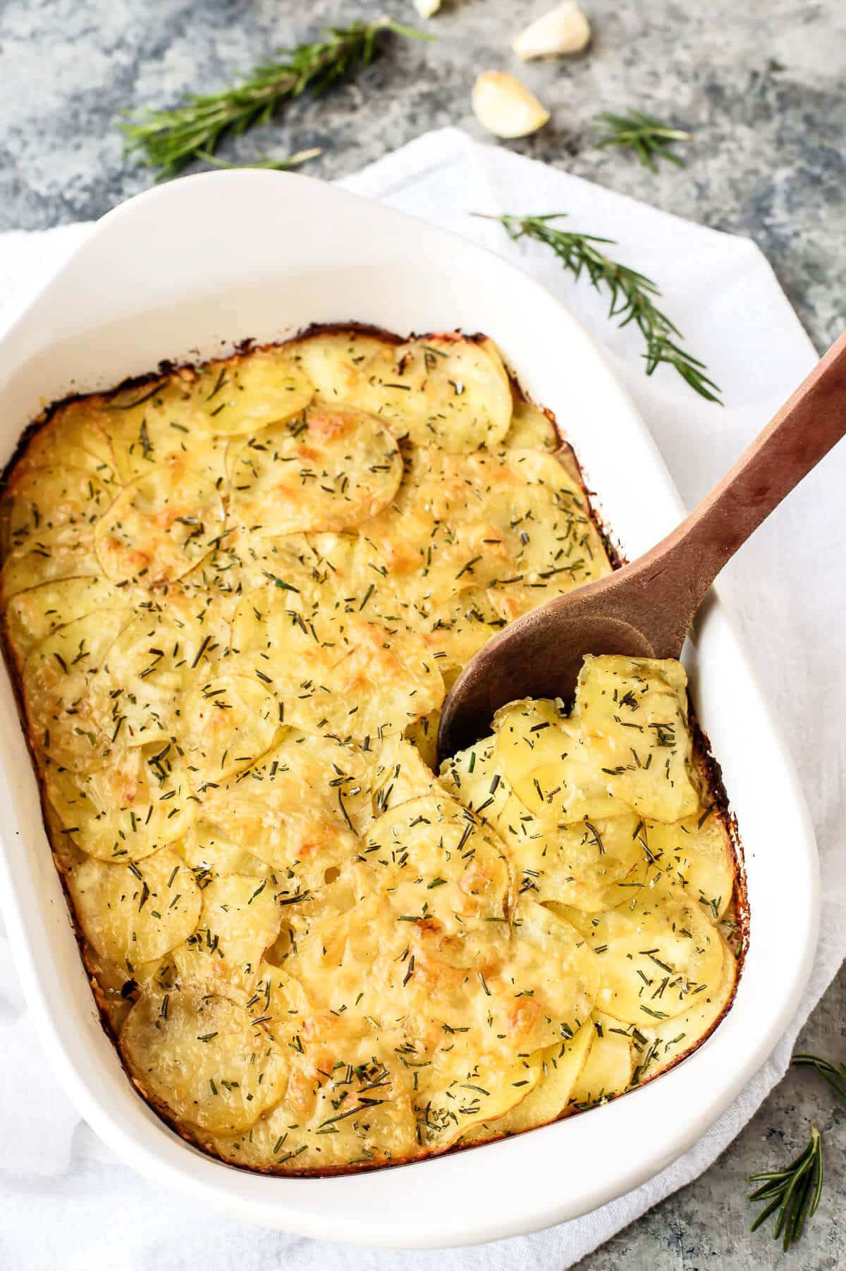 Homemade Scalloped Potatoes
 Homemade Scalloped Potatoes with Goat Cheese and Garlic