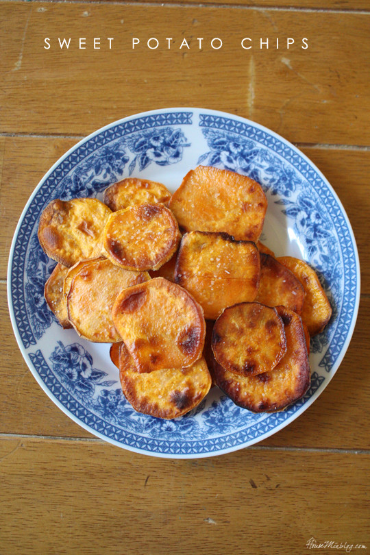 Homemade Sweet Potato Chips
 Homemade sweet potato chips in coconut oil