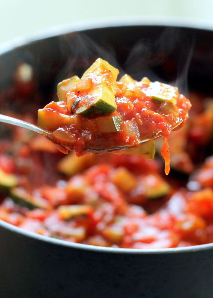Homemade Tomato Sauce
 Homemade Arrabbiata Sauce with Zucchini the only tomato