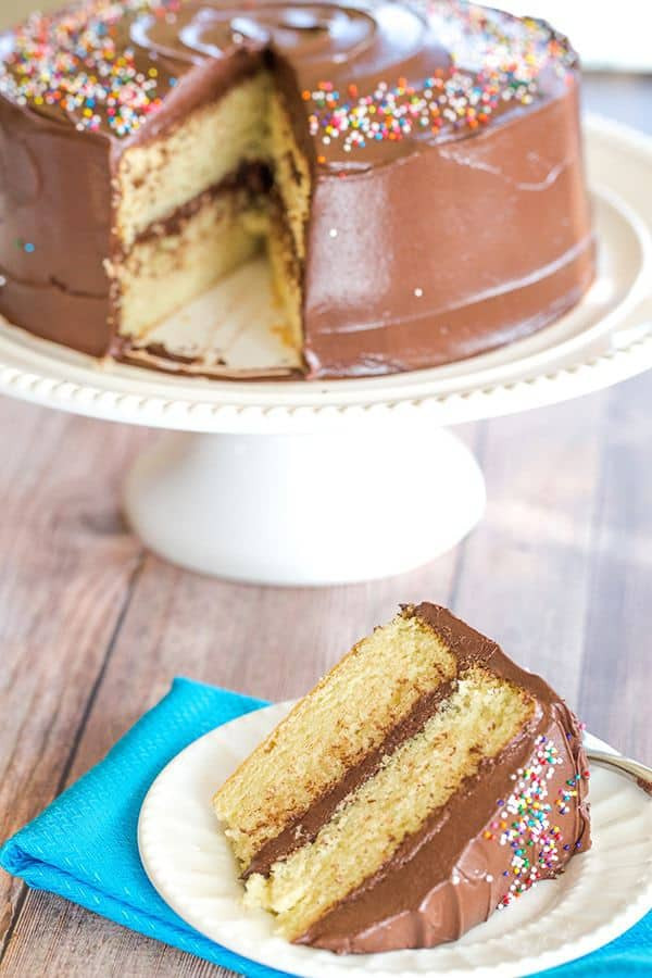 Homemade Yellow Cake
 Yellow Cake with Chocolate Frosting