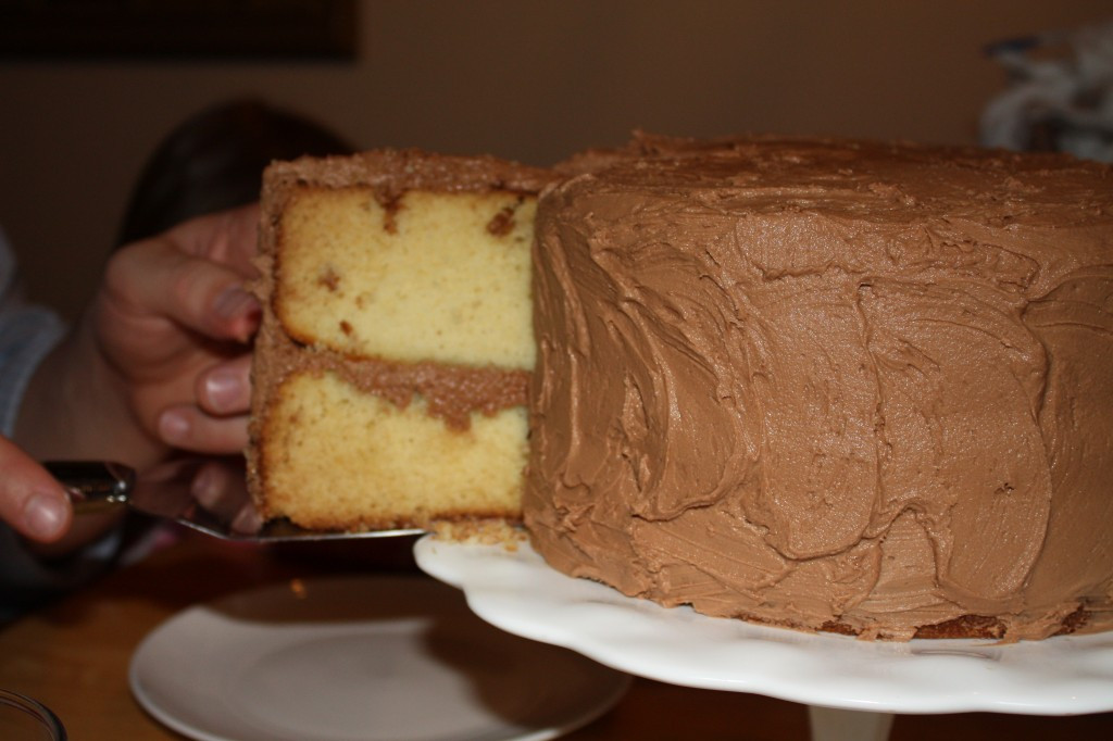 Homemade Yellow Cake
 Homemade Yellow Cake with Chocolate Fudge Frosting & How