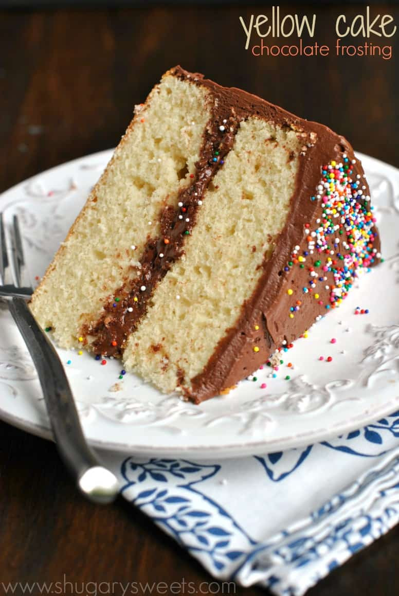 Homemade Yellow Cake
 Yellow Cake with Double Fudge Frosting Shugary Sweets