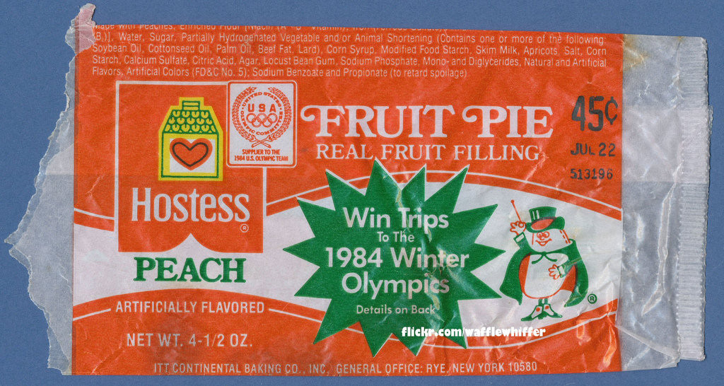 Hostess Fruit Pies
 Hostess Fruit Pie Wrapper Peach 1983