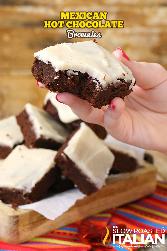 Hot Chocolate Brownies
 Mexican Hot Chocolate Brownies