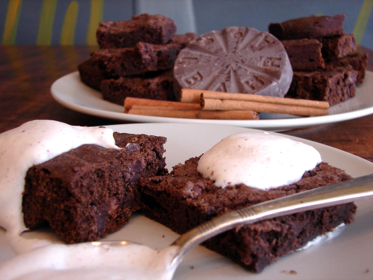 Hot Chocolate Brownies
 Mexican hot chocolate brownies – chewy v cake y