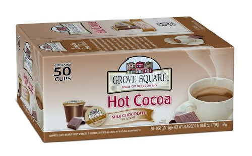 Hot Chocolate K Cups
 50 ct Grove Square Milk Chocolate Hot Cocoa K Cups for