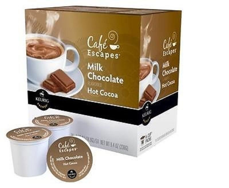 Hot Chocolate K Cups
 Cafe Escapes Milk Chocolate Hot Cocoa Keurig K Cups 16