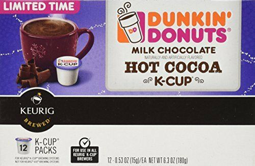Hot Chocolate K Cups
 Dunkin Donuts Milk Chocolate Hot Cocoa K cups for Keurig