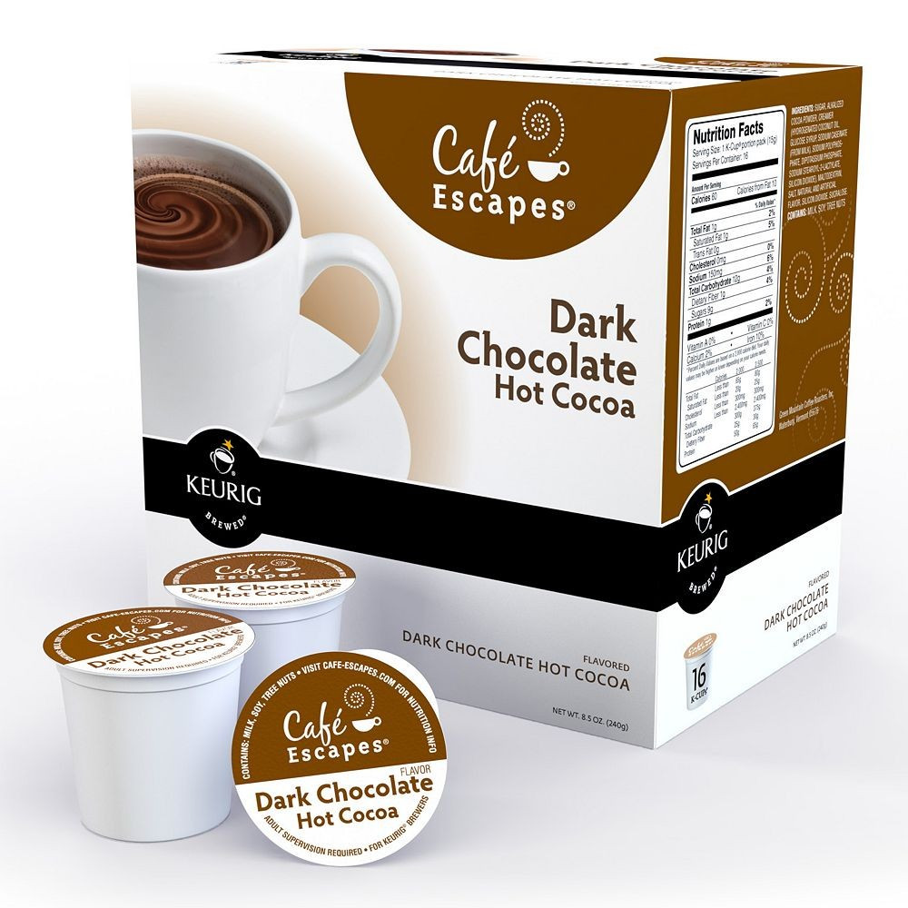 Hot Chocolate K Cups
 KEURIG PREMIUM K CUP CAFE ESCAPES MOCHA LATTE HOT COCOA