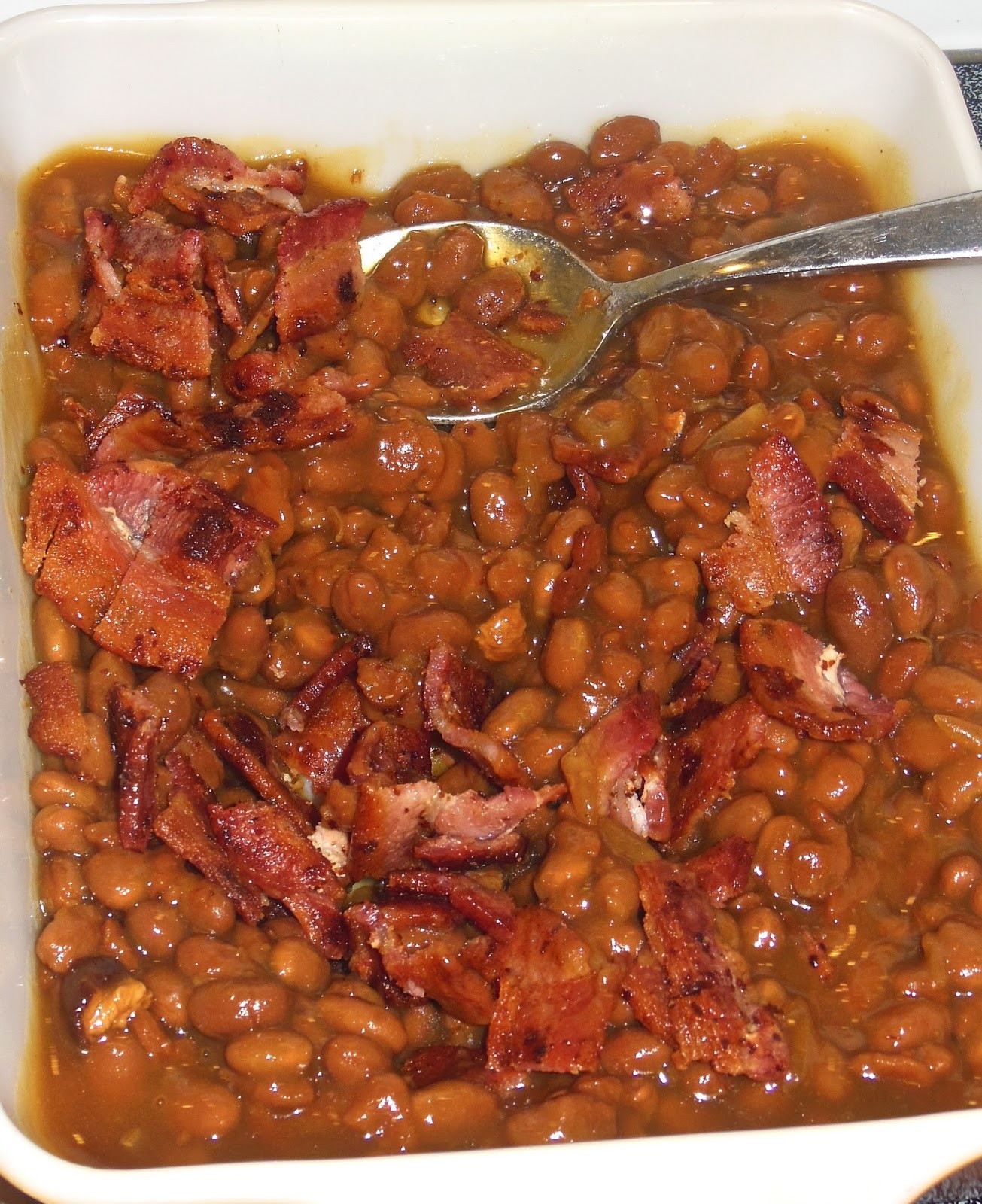 Hot Dogs And Beans
 hot dog and baked bean casserole