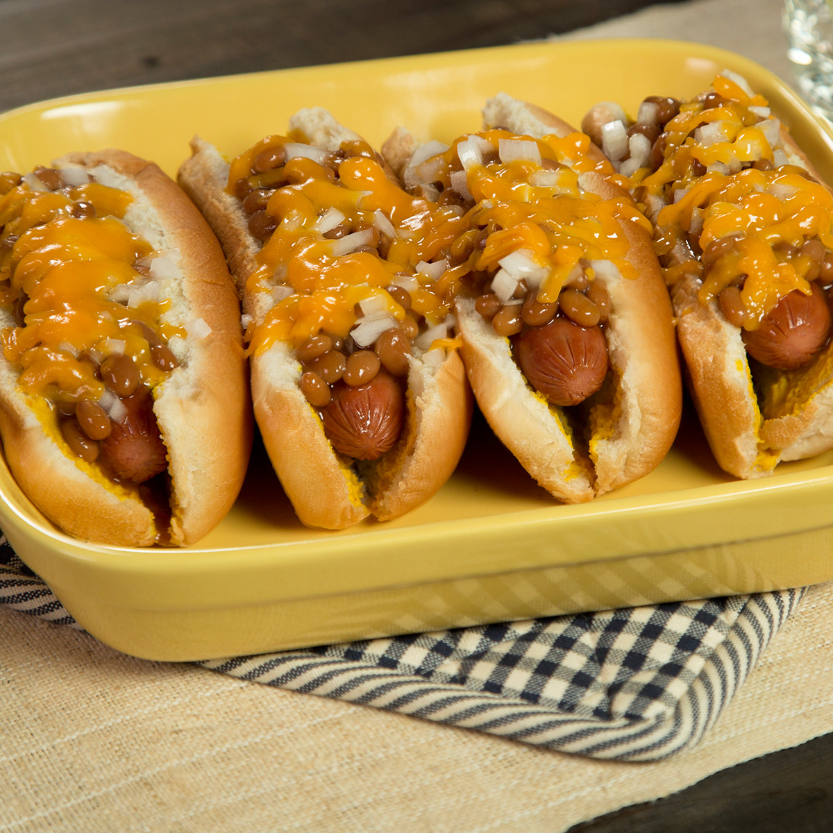 Hot Dogs And Beans
 Baked Bean & Cheese Baked Hot Dogs Recipe