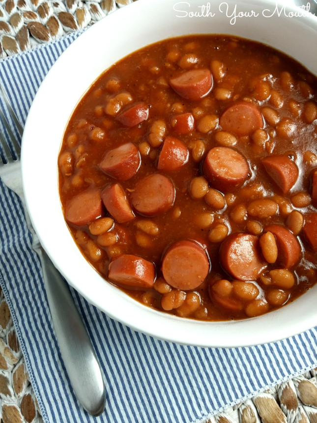 Hot Dogs And Beans
 South Your Mouth Franks & Beans