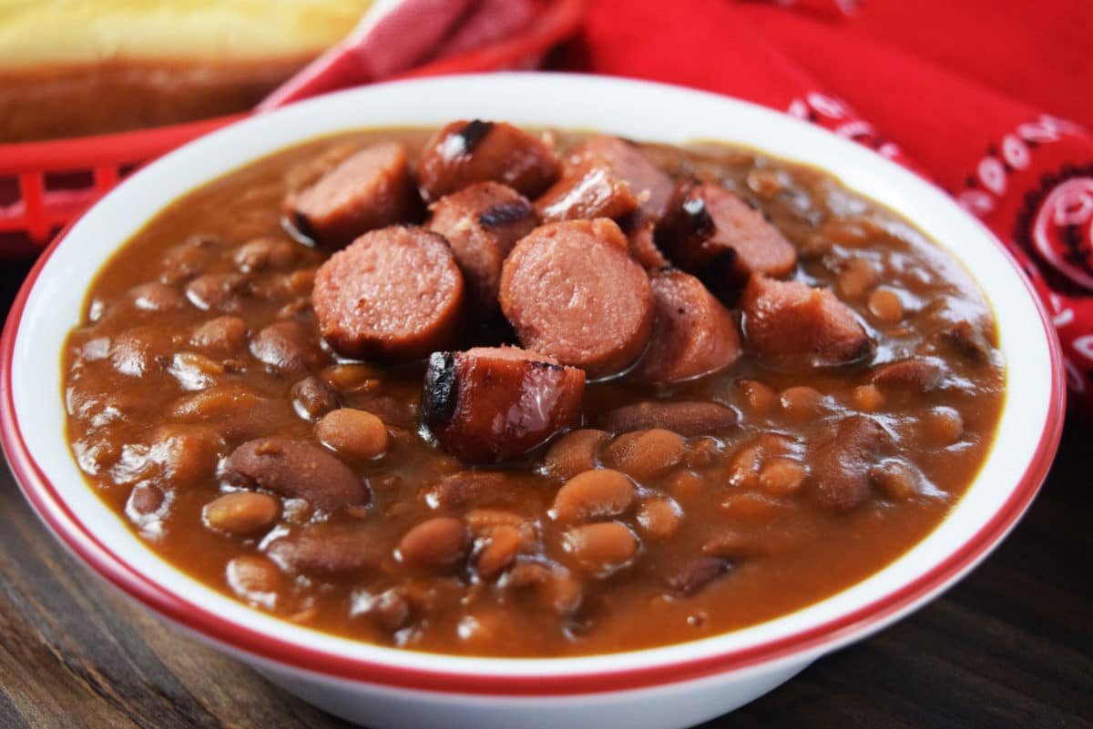 Hot Dogs And Beans
 Hot Dog and Hamburger Cowboy Beans