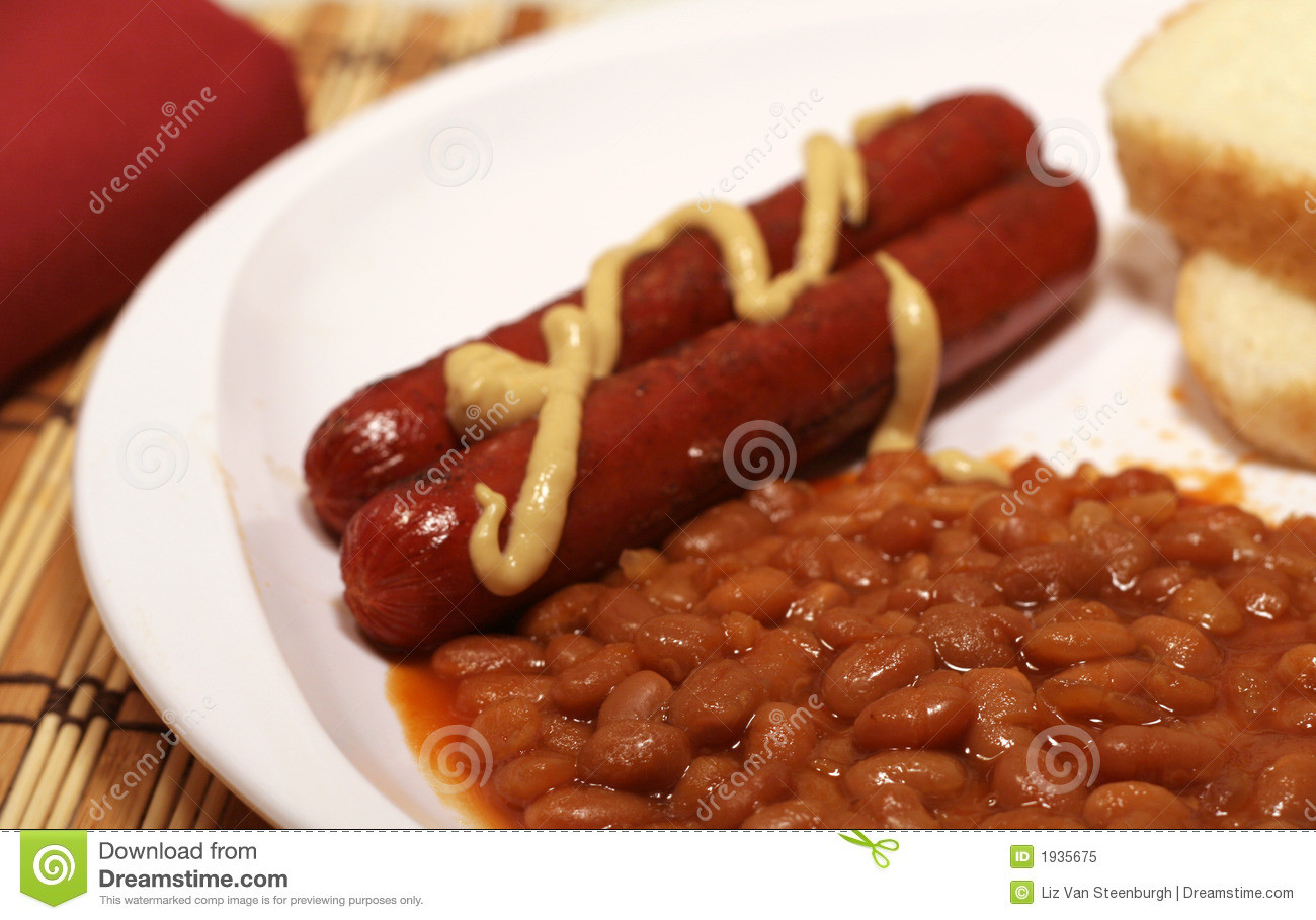 Hot Dogs And Beans
 Hot Dogs And Beans stock image Image of wieners food