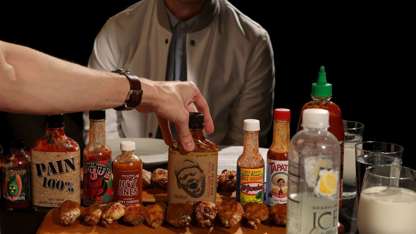 Hot Ones Hot Sauces
 This guy eats hot wings with celebrities for a living