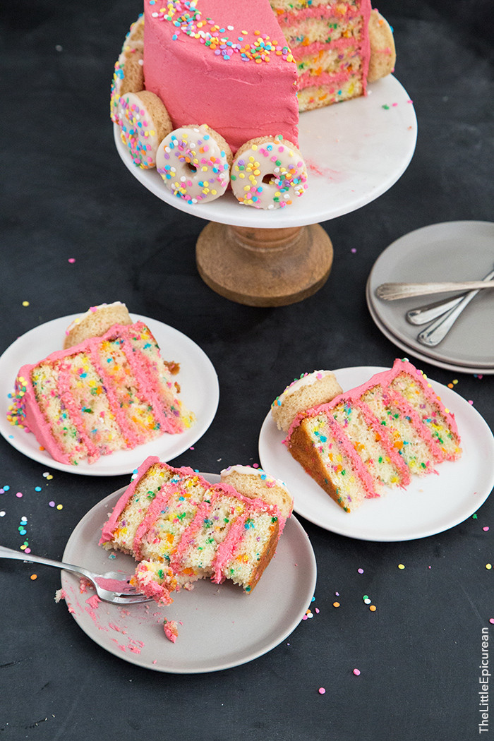 How Big Is A 1/4 Sheet Cake
 Funfetti Doughnut Cake The Little Epicurean