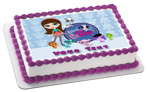 How Big Is A 1/4 Sheet Cake
 Littlest Pet Shop Edible Birthday Cake Topper