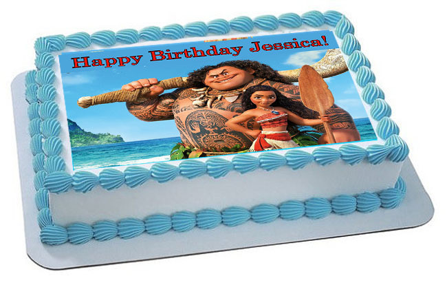 How Big Is A 1/4 Sheet Cake
 Moana 3 Edible Birthday Cake Topper