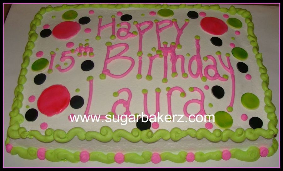 How Big Is A 1/4 Sheet Cake
 Polka Dot Sheet Cake CakeCentral