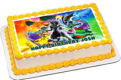 How Big Is A 1/4 Sheet Cake
 Pokemon Stadium Edible Birthday Cake Topper