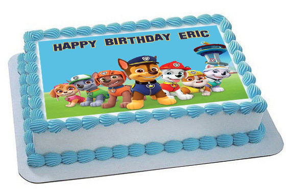 How Big Is A 1/4 Sheet Cake
 Paw Patrol 6 Edible Birthday Cake Topper