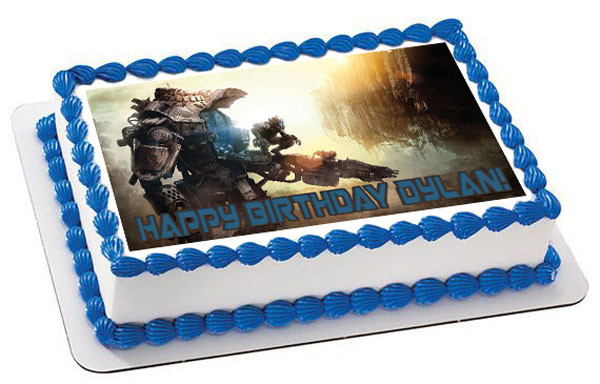 How Big Is A 1/4 Sheet Cake
 Titanfall Edible Birthday Cake Topper