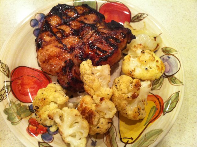 How Long Do You Grill Pork Chops
 Grilled Pork Chop with roasted Cauliflower