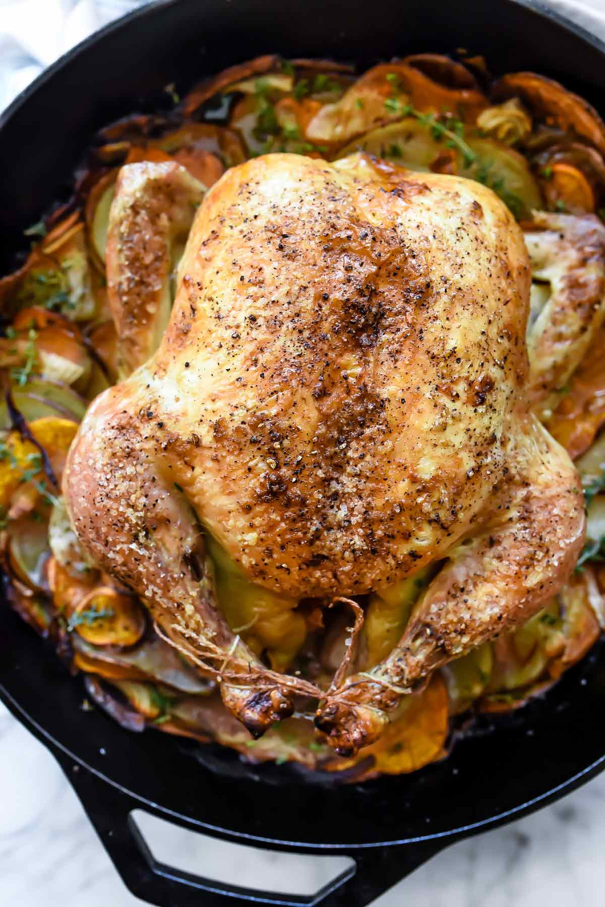 How Long Does It Take To Bake Chicken Thighs
 Cast Iron Skillet Roasted Chicken With Potatoes