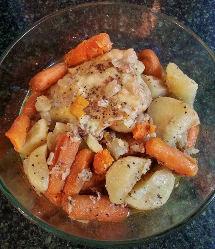 How Long To Cook Chicken Thighs In Crock Pot
 Crockpot Magic Chicken Thighs and Root Veggies