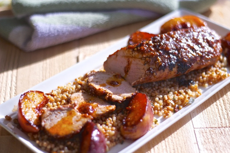 How Long To Cook Pork Tenderloin In Oven At 400
 McCormick Pork Tenderloin and Grilled Peaches recipe