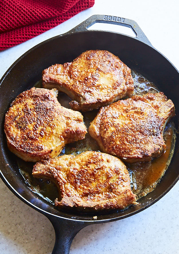 How Long To Pan Fry Pork Chops
 Thick Crust Pan Fried Pork Chops with Brussels Sprouts i