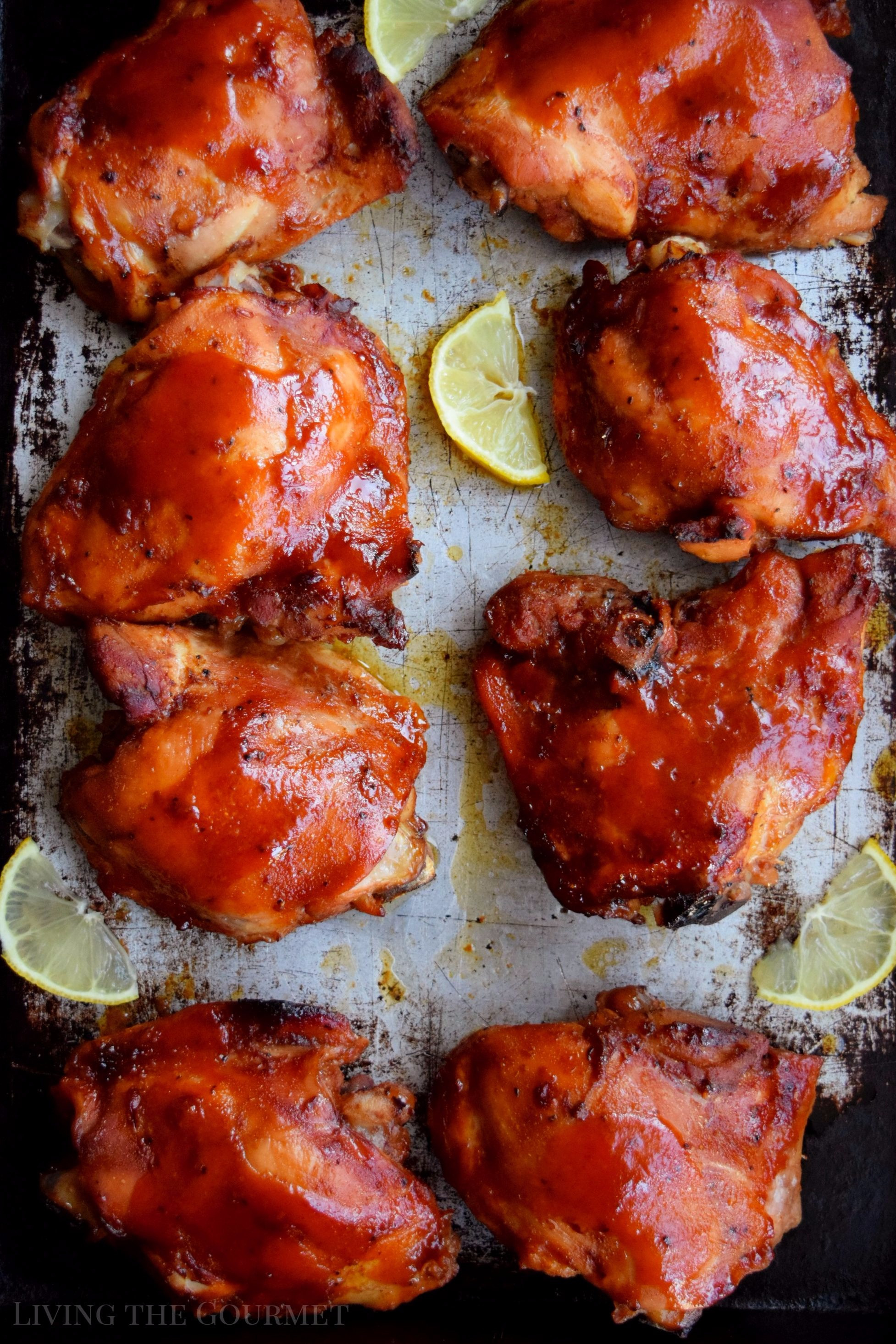 How To Bake Chicken Thighs
 BBQ Baked Chicken Thighs Living The Gourmet