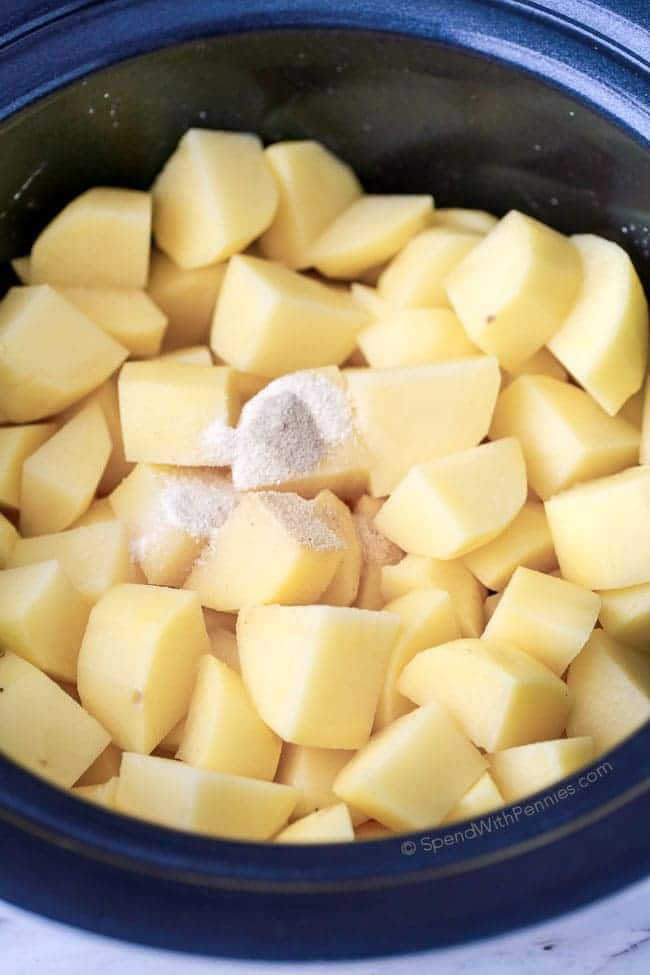 How To Boil Potatoes For Mashed Potatoes
 No Boil Slow Cooker Mashed Potatoes Spend With Pennies