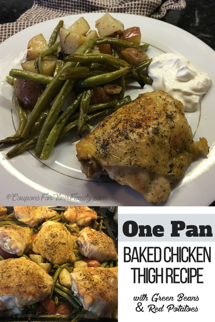 How To Cook Chicken Thighs In A Pan
 e Pan Baked Chicken Thigh Recipe with Green Beans and