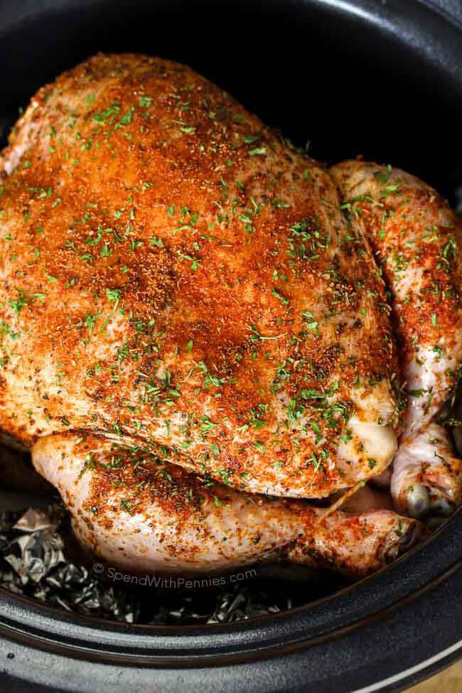 How To Cook Whole Chicken In Crock Pot
 Slow Cooker Whole Chicken & Gravy Spend With Pennies