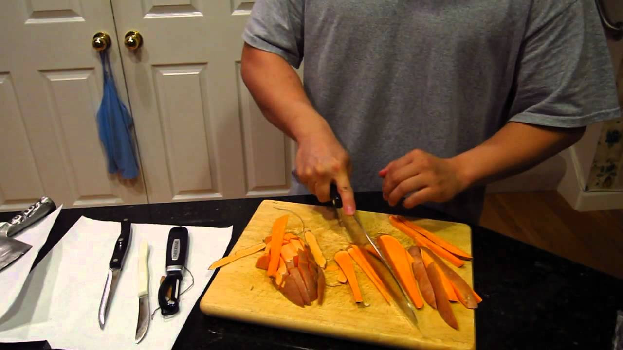 How To Cut Sweet Potato Fries
 How To Cut Sweet Potato Fries Easily A Knife Demo